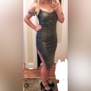 Topshop Silver Keyhole Dress